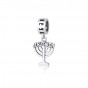 Menorah Charm with Jerusalem in Sterling Silver