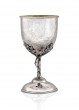 Kiddush Cup in Sterling Silver with Leaf Stem by Nadav Art