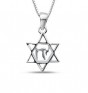 Star of David Necklace in Sterling Silver with Gold-Plated Chai