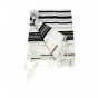 Hadar Tallit with Black Stripes and Embroidered Atara
