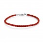 Red Leather Charm Bracelet in 17.5 cm Length
