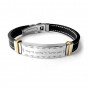 Men’s Bracelet with Shema Israel Verse in Stainless Steel and Leather