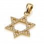 18K Yellow Gold Star of David Pendant with 0.29Ct Diamonds by Ben Jewelry
