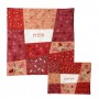 Yair Emanuel Silk Matzah Cover Set with Red Patches