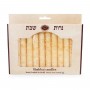 Velas para Shabat Color Almendra con Líneas Goteadas de Safed Candles