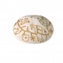 Yair Emanuel White and Gold Cotton Hand Embroidered Kippah with Bird Motif