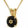 14K Gold and Swarovski Stone Necklace With Shema Yisrael Prayer Micro-Inscribed in 24K Gold