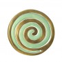 Yair Emanuel Anodized Aluminium Two Piece Trivet Set with Green and Gold Swirl