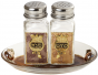 Shabbat Glass Salt and Pepper Shakers with Brown Leaves