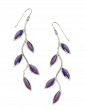 Hook Earrings with Purple Mosaic Vine Design