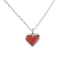 Red Heart Pendant with Circle Chain Necklace