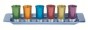 Set de 6 Copas Multicolores con Platillo de Yair Emanuel en Aluminio Anodizado