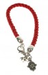 Red Rope Bracelet with Silver Plated Hamsa and Star of David Pendant