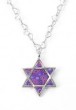 Collar con Estrella de David con Patrón de Mosaico Púrpura de Adina Plastelina