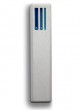 White Concrete Mezuzah with Blue Abstract Hebrew Shin by ceMMent