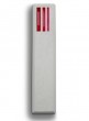 Modern Mezuzah from Concrete with Red Hebrew Shin by ceMMent