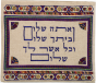 Purple Yair Emanuel Veata Shalom Embroidery on Linen Tefillin and Tallit Bags