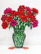 Large Poppies Bouquet in Vase Sculpture by David Gerstein 