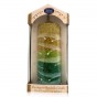 Galilee Style Candles Pillar Havdalah Candle with Green and Yellow Stripes