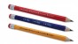 Pencil Set with English Text in White and Black on Red, Yellow and Blue