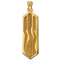 14k Yellow Gold Mezuzah Pendant with Large Shin and Mosaic Pattern