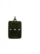 Brass Dog Tag Pendant with Israeli Air Force Insignia and IDF in Hebrew and English