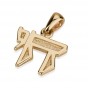 14k Yellow Gold Pendant with Texture and Modern Typology