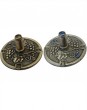Round Dreidel with Grapevines, Hebrew Text and Bead Accents