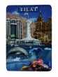 Plastic Magnet with Eilat Landmarks, Dolphin and English Text in White