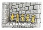 Grey Ceramic Magnet with Western Wall and Worshippers