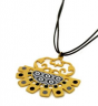 Semi Circled Necklace with Filigree and Geometric Pattern