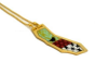 Geometric-Shaped Pendant with Green, Red and Black & White Patterns
