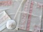 White Women’s Tallit with Pink Stripes by Galilee Silks