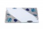 Glass Challah Board with Blue Flowers, Stripes and Handles