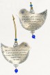 Silver Home Blessing with Dove Shape, Text and Blue Swarovski Crystals
