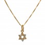 Polished Two Tone Gold and Rhodium Plated Star of David Pendant