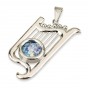 Harp Pendant in Silver with Roman Glass