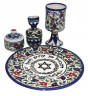 Armenian Ceramic Havdalah Set with Floral Design