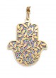 Adina Plastelina Colorful Hamsa with Gold Plated Leaf Design
