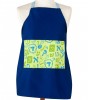 Apron for Kids in Blue with Hebrew Alphabet in Cotton