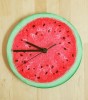Wall Clock with Watermelon Design in Green and Red