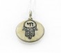 Jerusalem Stone Pendant with Hamsa & Chai