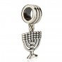 Charm with Seven Branch Menorah in Sterling Silver