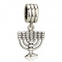 Charm with Seven Branch Menorah in Sterling Silver