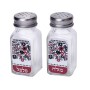 Dorit Judaica Salt and Pepper Shakers With Floral Design (Red, Black and Grey)