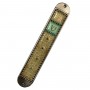 Pewter Mezuzah with Swirling Design and Pearl Beads