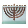 Israel Museum Brass and Glass Adaptation of 6th Century Hanukkah Menorah From Ein Gedi