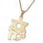 24K Gold Plated Hebrew Name Necklace with Star of David