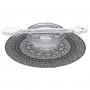 Silver-Colored Glass Plate and Honey Dish by Dorit Judaica