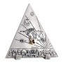 Silver Triangle Clock with Jerusalem Image and World Map